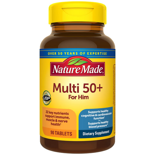 Nature Made Multivitamínico Para Él 50+ Multivitamínicos “¡Tu salud es tu mejor inversión! Cuídala hoy y vive con más energía, claridad y fuerza todos los días”